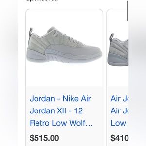 Jordan 12 low wolf grey size 10.5